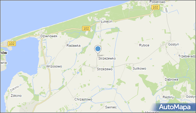 mapa Strzeżewko, Strzeżewko na mapie Targeo